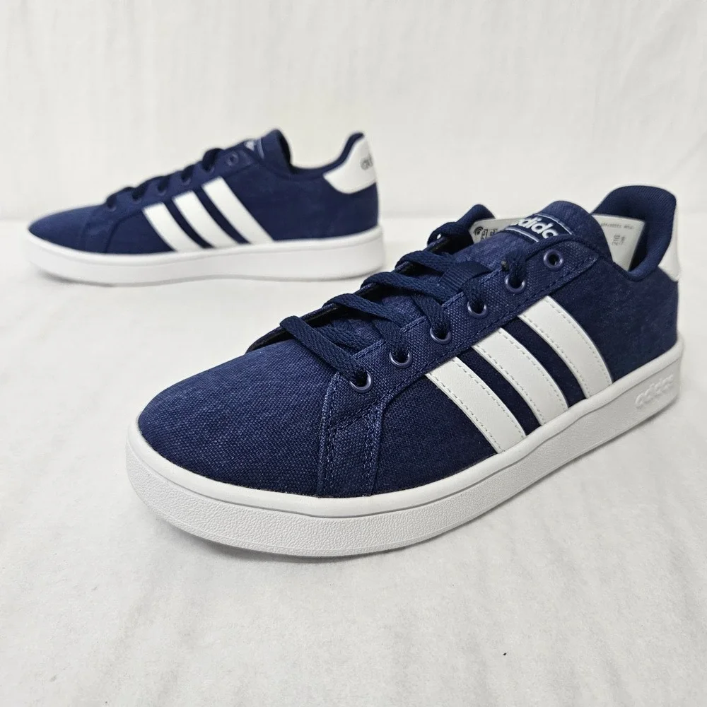 Adidas Grand Court K Tennis Shoes EG1518 Dark Blue White Kids Size 3
